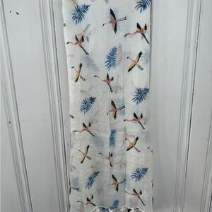 LOFT Flamingo and Leaf Print Scarf